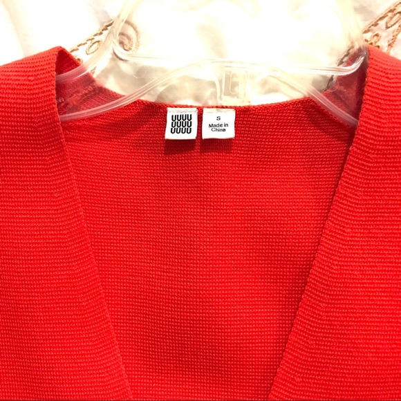 Sold! N/A ~New Uniqlo U LEMAIRE ~ V Neck Cotton Knit Dress ~ Orange ~ Sz Small - Picture 4 of 5